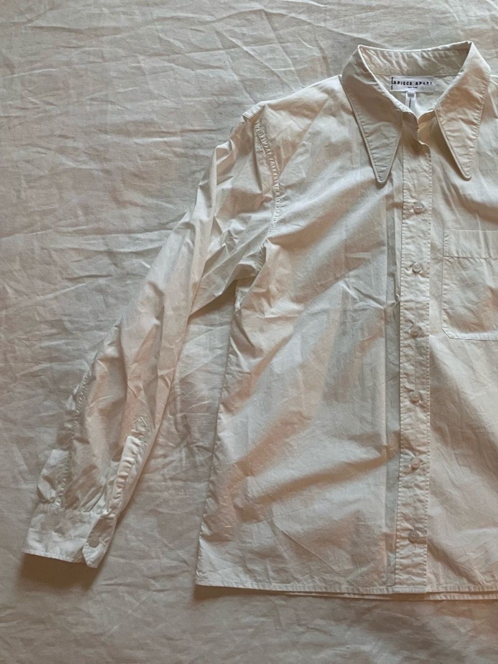 A Piece Apart White Cotton Button Down Shirt